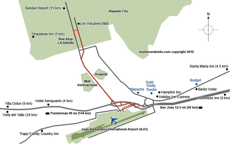 SJO aiport map